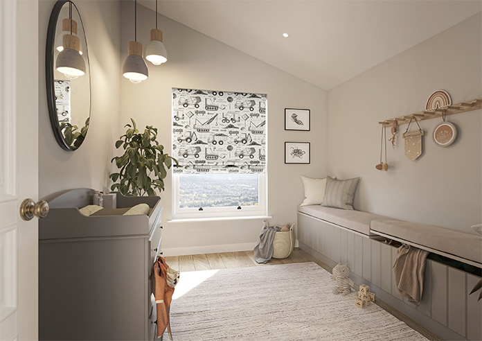 Tinker Town, Black And White - Roman Blind - Image 6